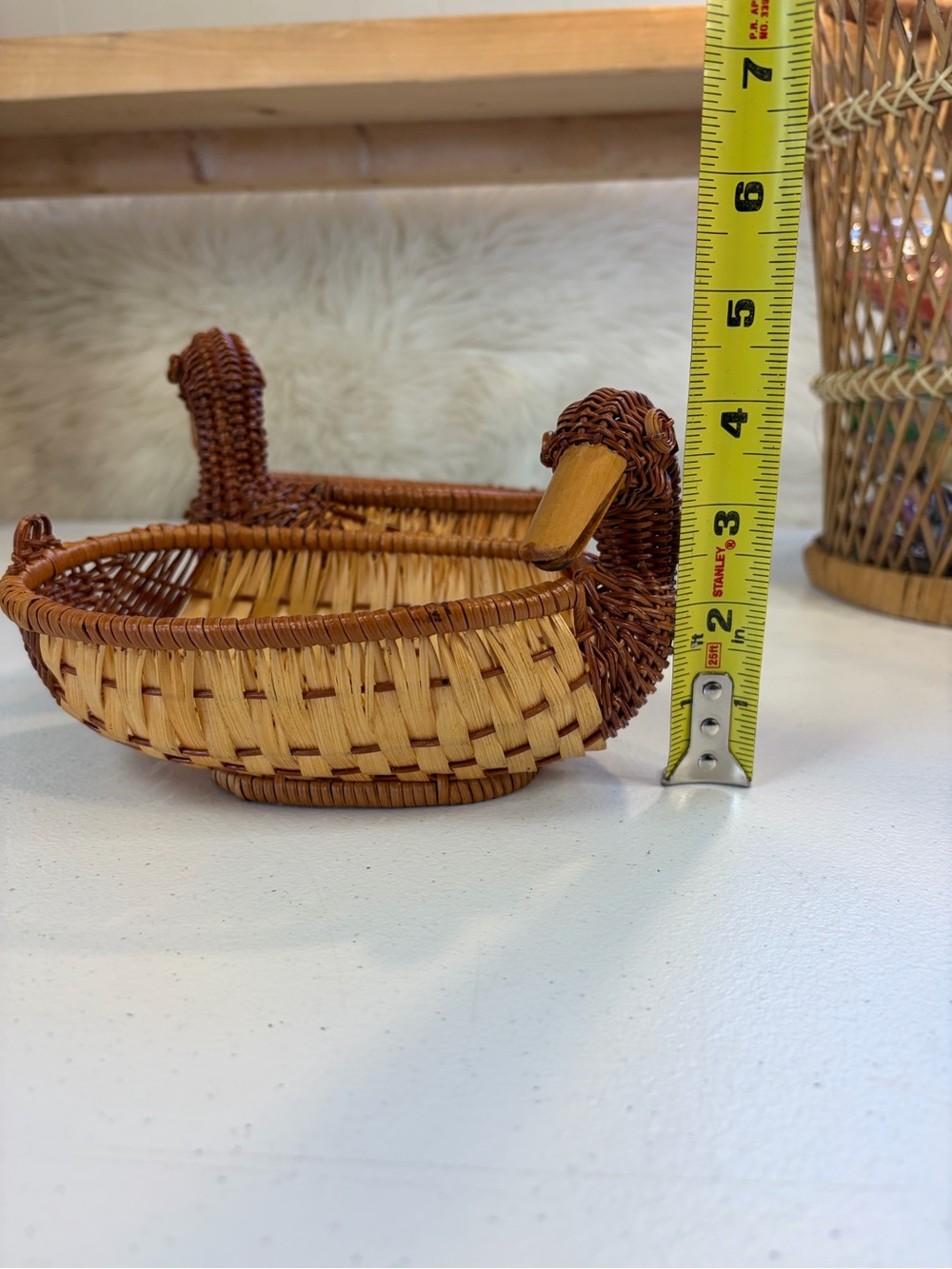 Vintage Duck Wicker Basket Woven Rattan Plant French Country Kitchen Cottagecore - Picture 7 of 7